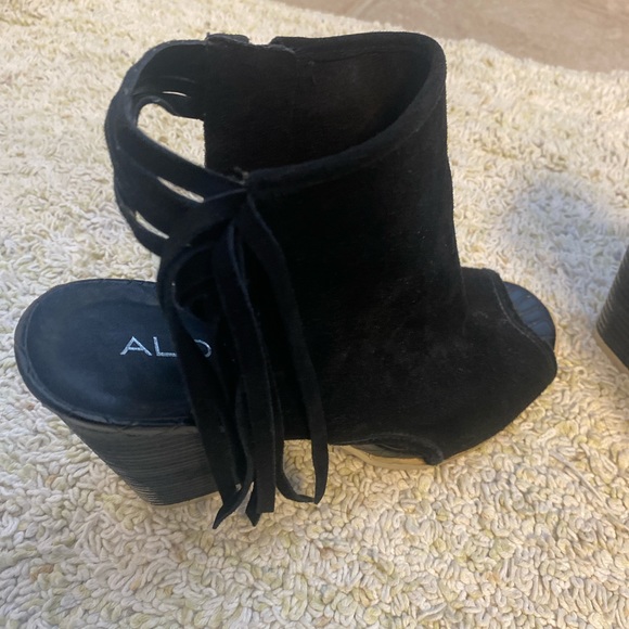 ALDO Black goat leather fringe bootie - Picture 2 of 5